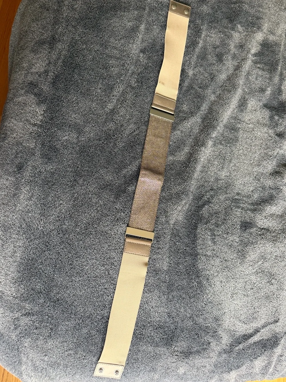 Sparkling Gold and Beige Canvas Belt for Women - Stretch